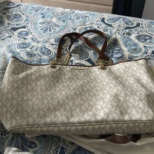 Michael Kors Tan and Brown Tote Bag